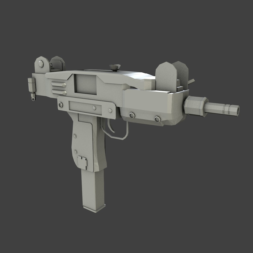 Mini-Uzi Submachine Gun (Low Poly) preview image 1