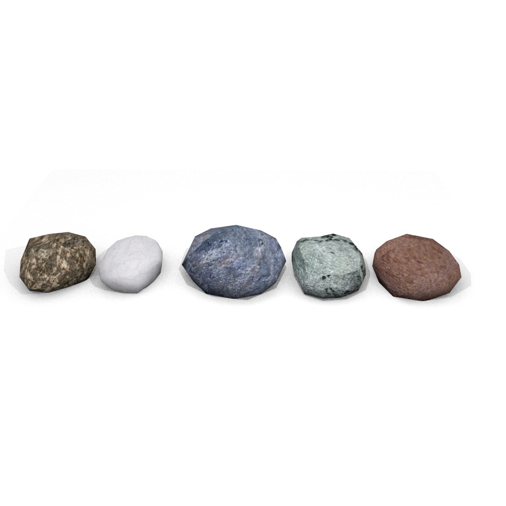 Low Poly Rock Set (5 different rocks) preview image 3