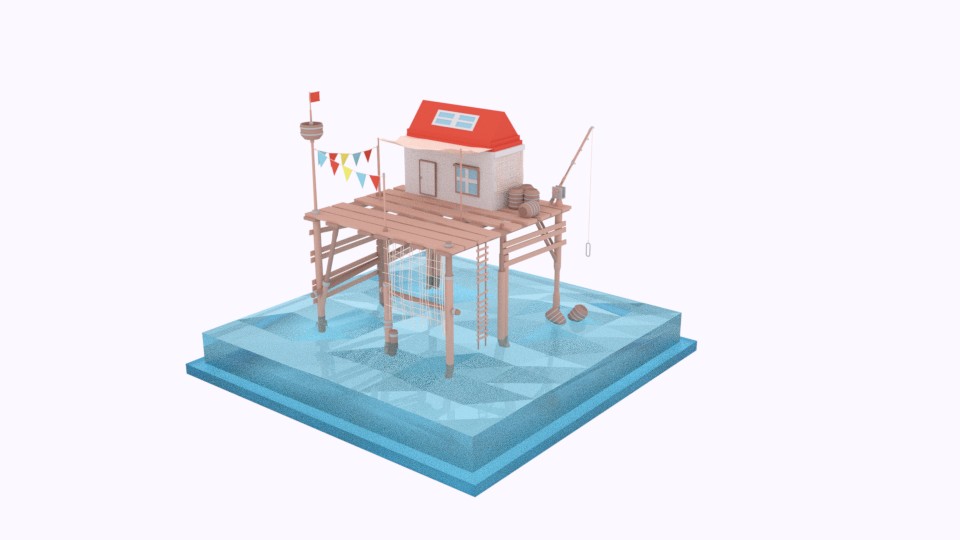 Low Poly Water Shack preview image 1
