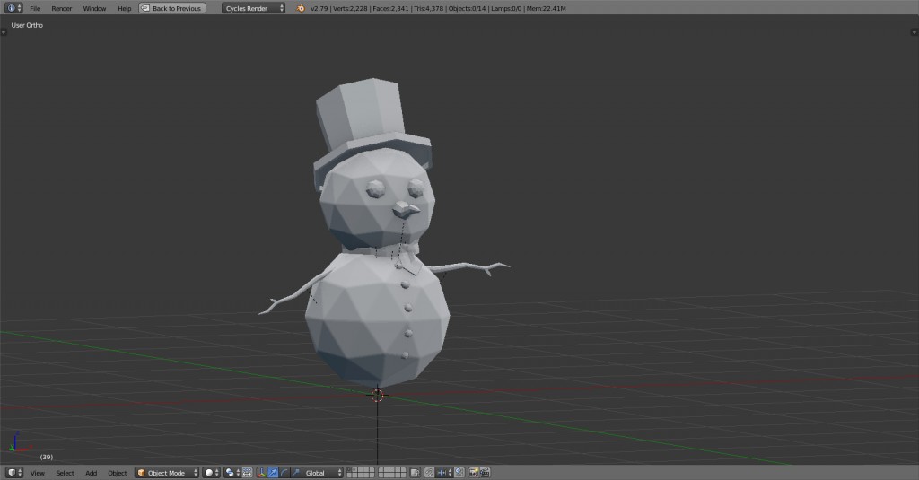 Lowpoly Snowman preview image 3