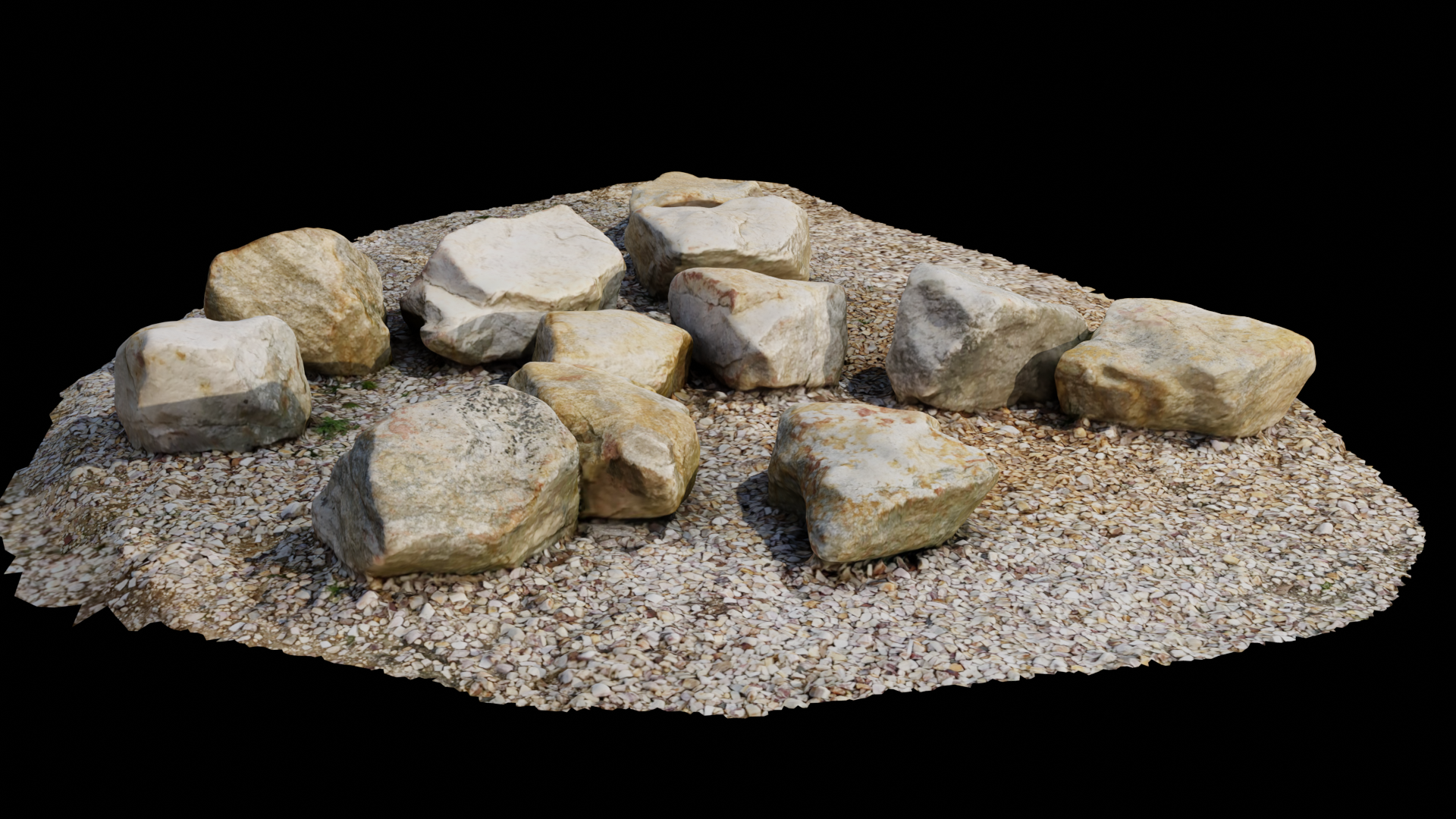 Photoscanned Rocks on Gravel (High Poly) preview image 1