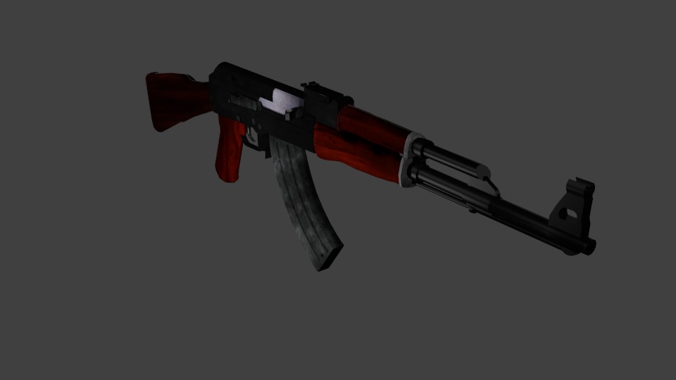Textured Low Poly AK 47 preview image 1