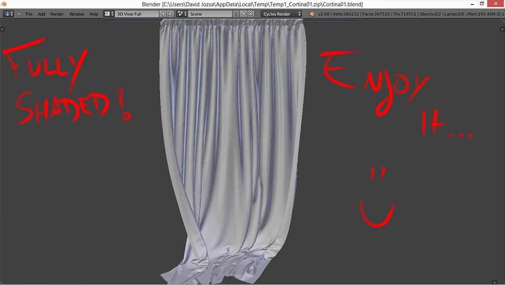 Curtain for archviz scenes - ready for use... preview image 1