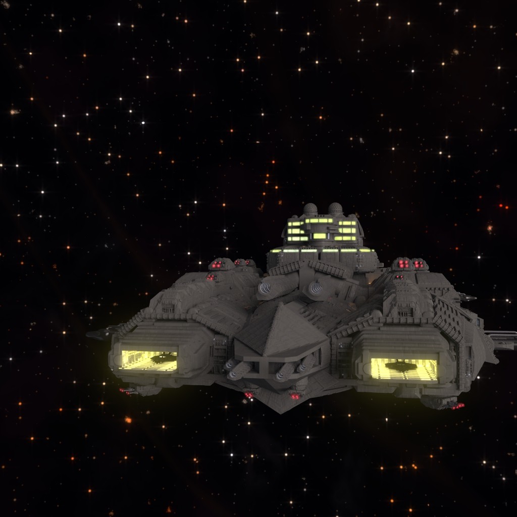 Tornado Escort Carrier made with Low-Poly Sci-Fi Library preview image 4