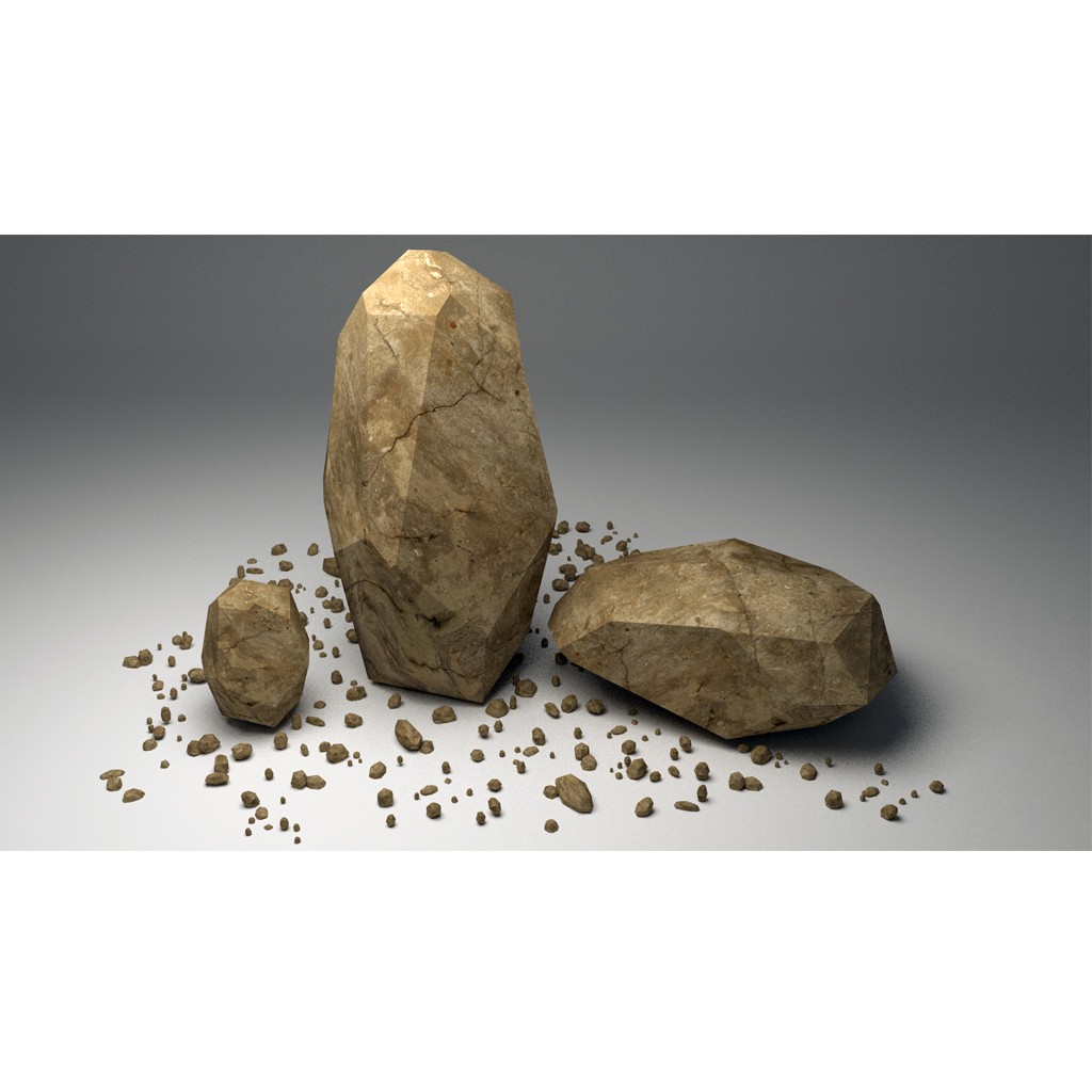 Low_poly_Stone_UV_Unwrapped preview image 1