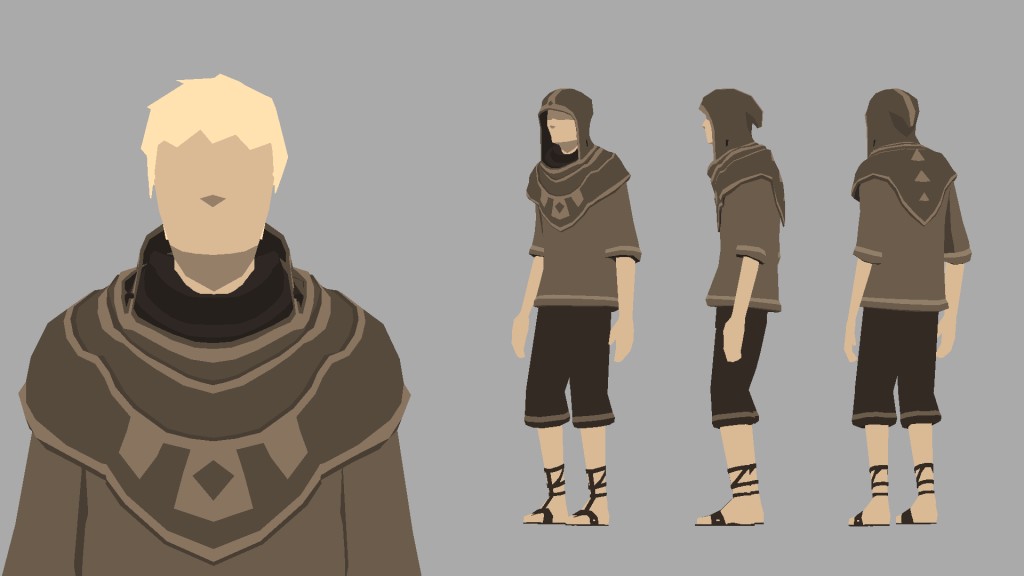 Blend Swap | Low-poly flat-shaded hood character rigged and animated