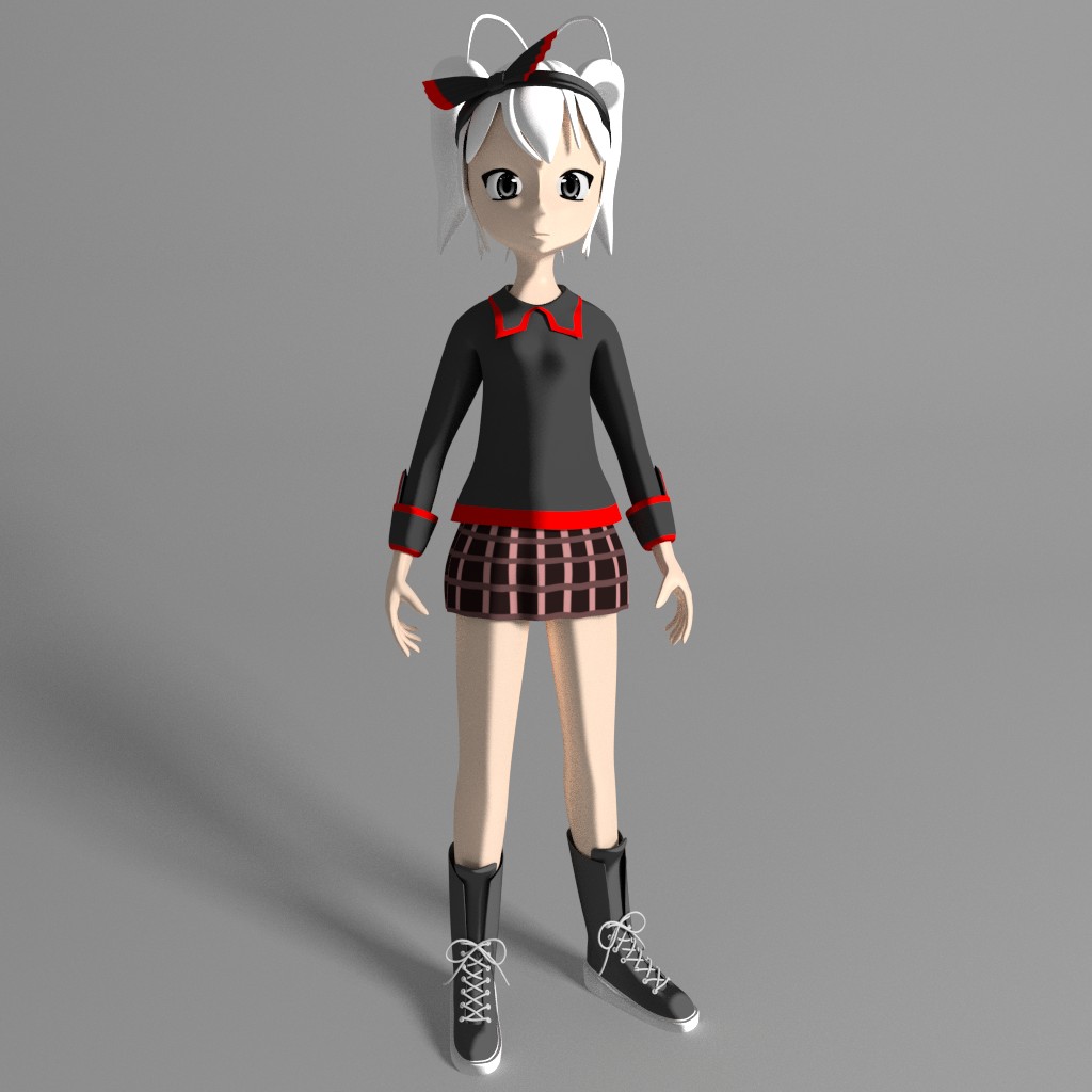 anime girl-yuko-IK RIGGED preview image 2