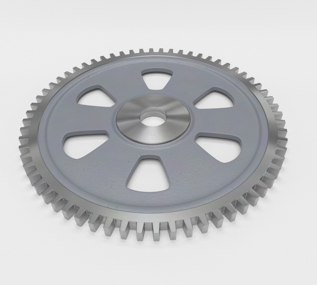 High Poly Cast Iron Gear preview image 1