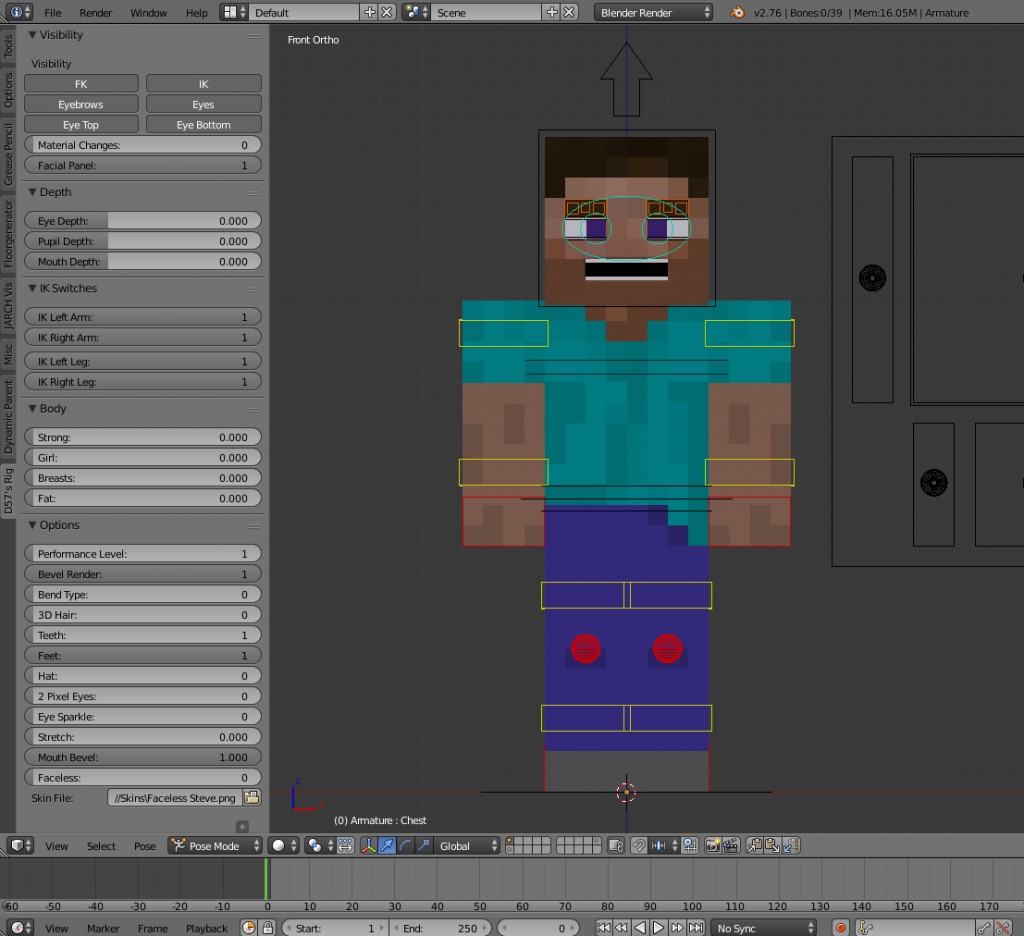 Dulana57's Blender Minecraft Rig V6.0 [With Python Sidebar] preview image 2