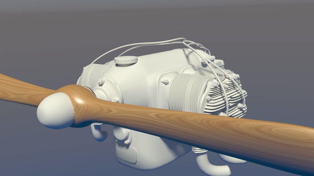 Continental A40 Engine Blueprint in Blender render preview image 2