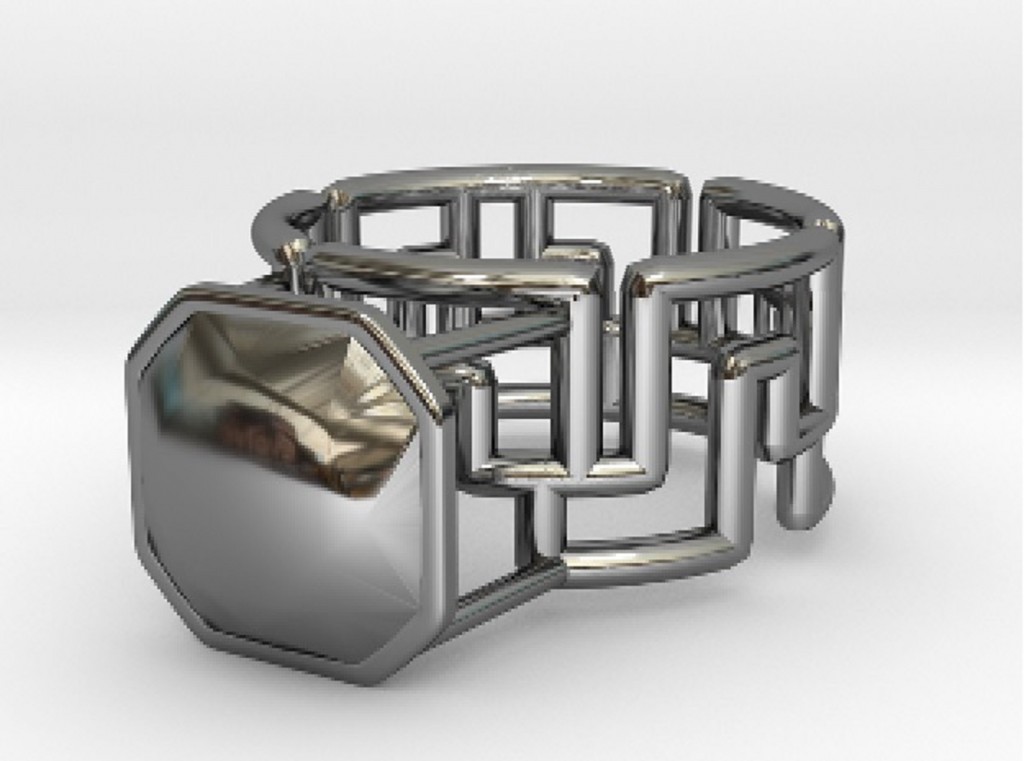 Classical Greek Curve Ring 17.53mm with Flanders Gem preview image 1