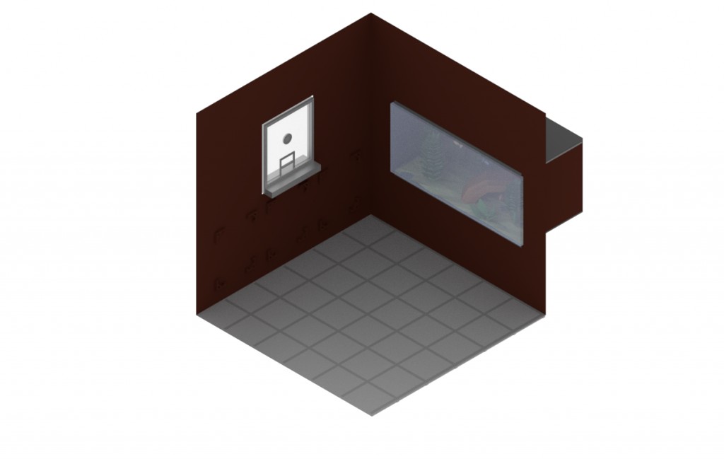 BANK WITH FISH TANK LOW POLY preview image 2