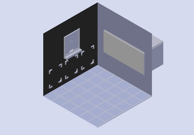 BANK WITH FISH TANK LOW POLY preview image 3