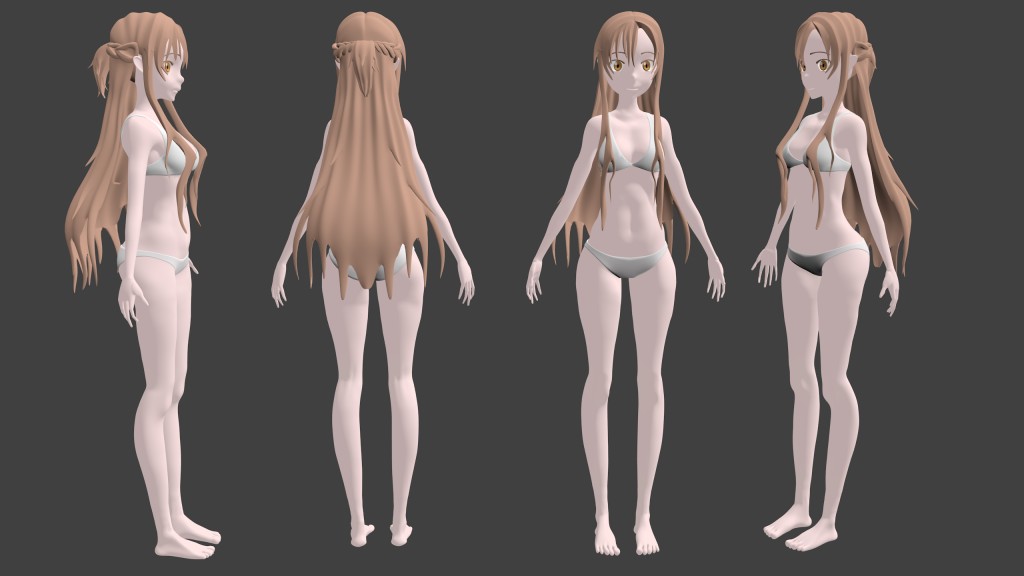 Asuna 3D (High Poly) By Hafid preview image 2