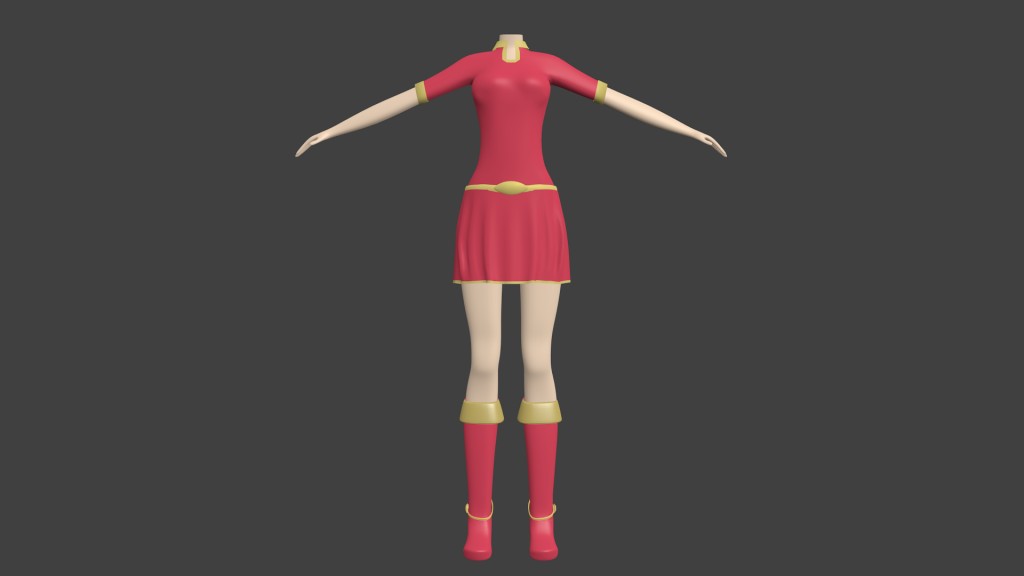 basic anime female model preview image 3
