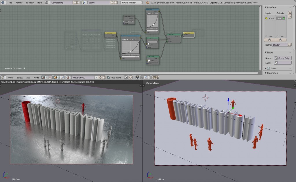 Simple Logo Scene with Node Driven Wet Floor Texture preview image 1