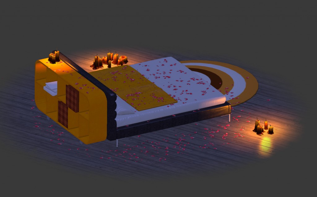 Bed with candles preview image 3