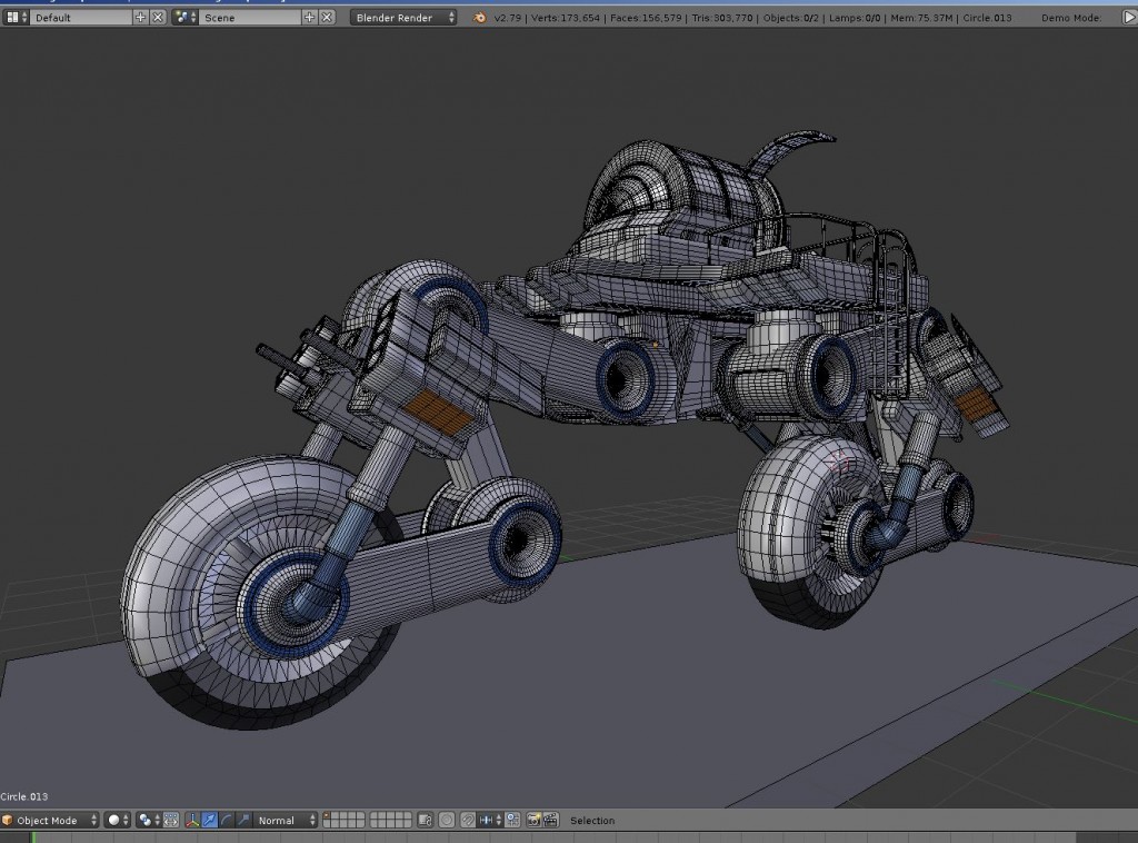 Futuristic Trike High-Poly preview image 3