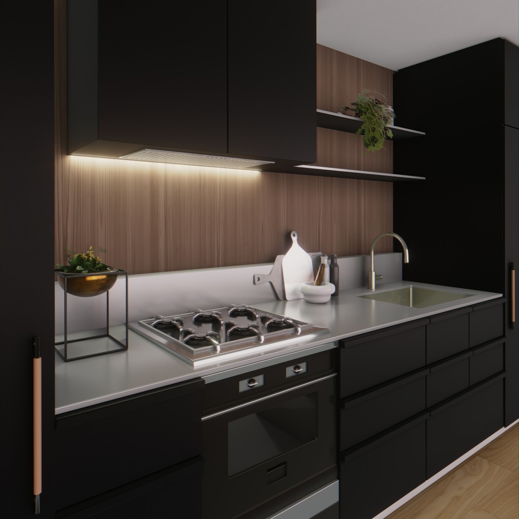 kitchen in  Blender 2.8 eevee preview image 5