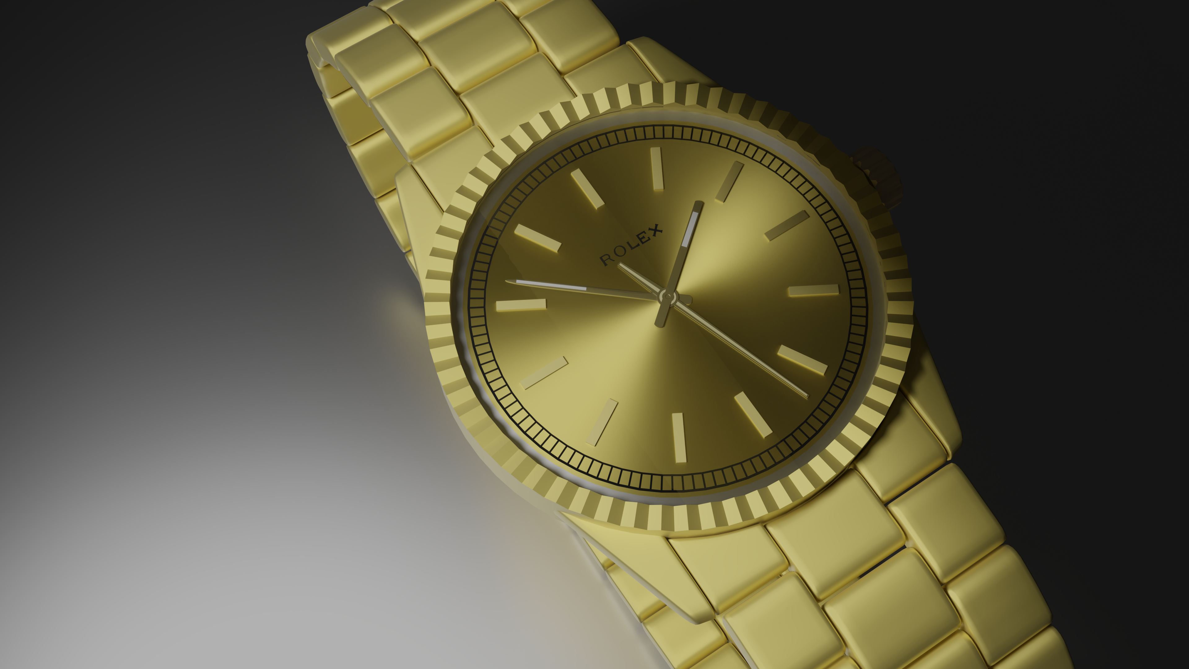 golden rolex clock preview image 4