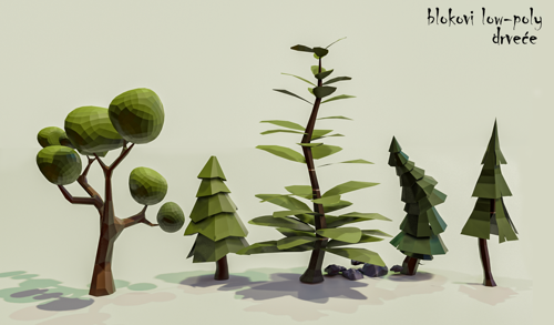 Low Poly trees pack preview image