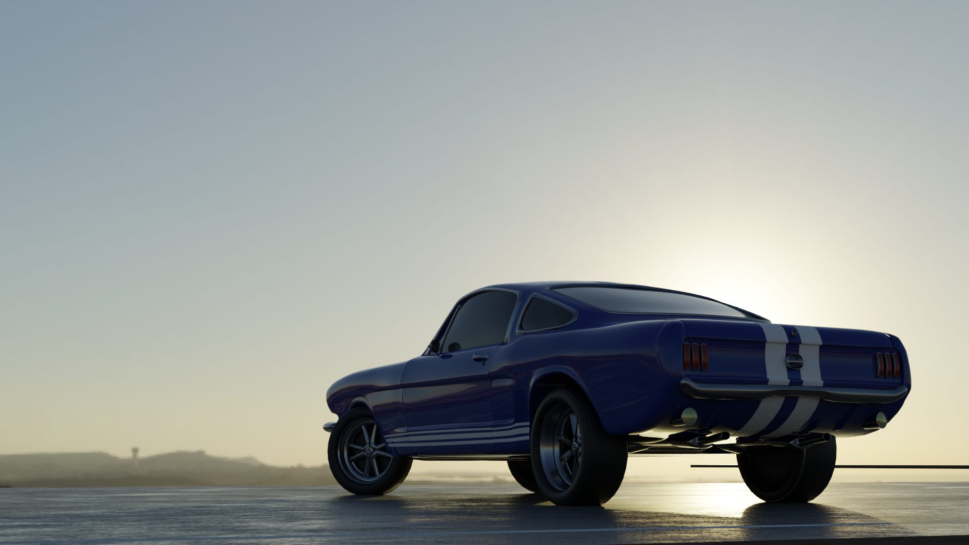 Blue and White Muscle Car preview image 4