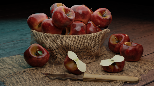 Realistic apple with cotton fabric preview image