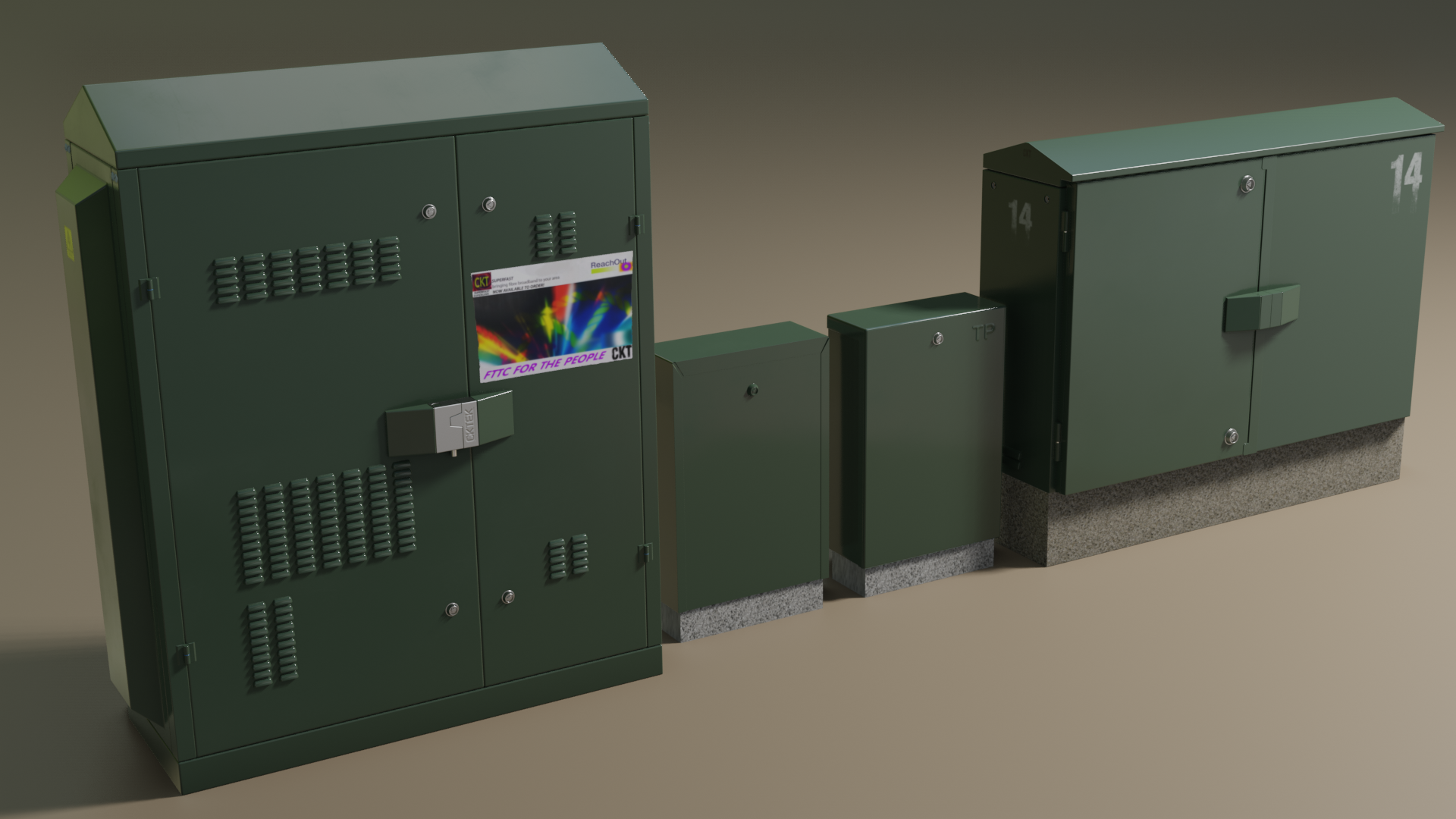 Green roadside cabinets preview image 1