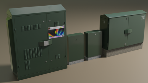 Green roadside cabinets preview image