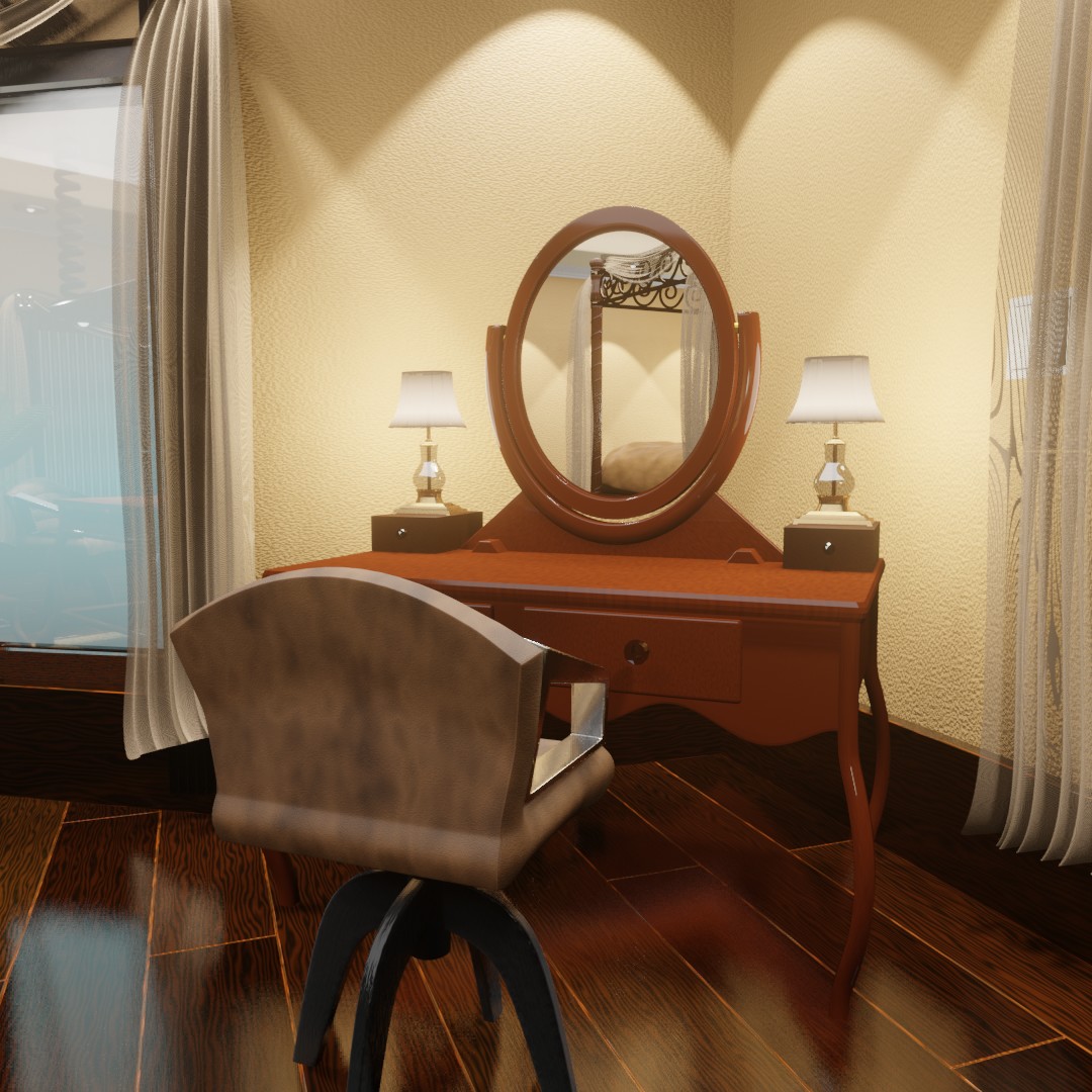 Bedroom (no textures needed) in EEVEE preview image 3