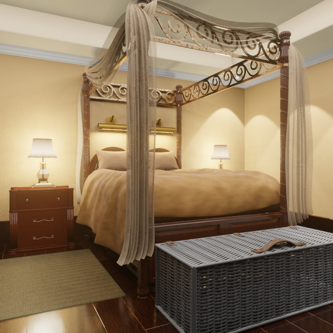 Bedroom (no textures needed) in EEVEE preview image 5