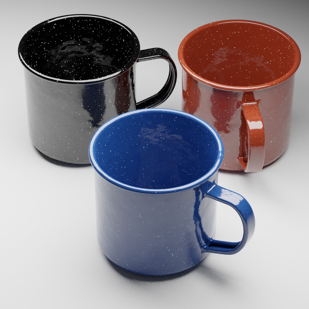 Enamel Camping Mug with Procedural Material preview image 1