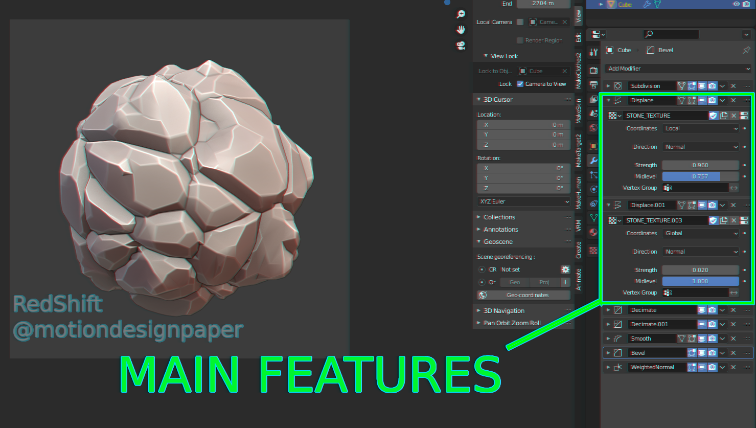 Procedural Stylized Rock 4Free - Blender 2.92 preview image 2
