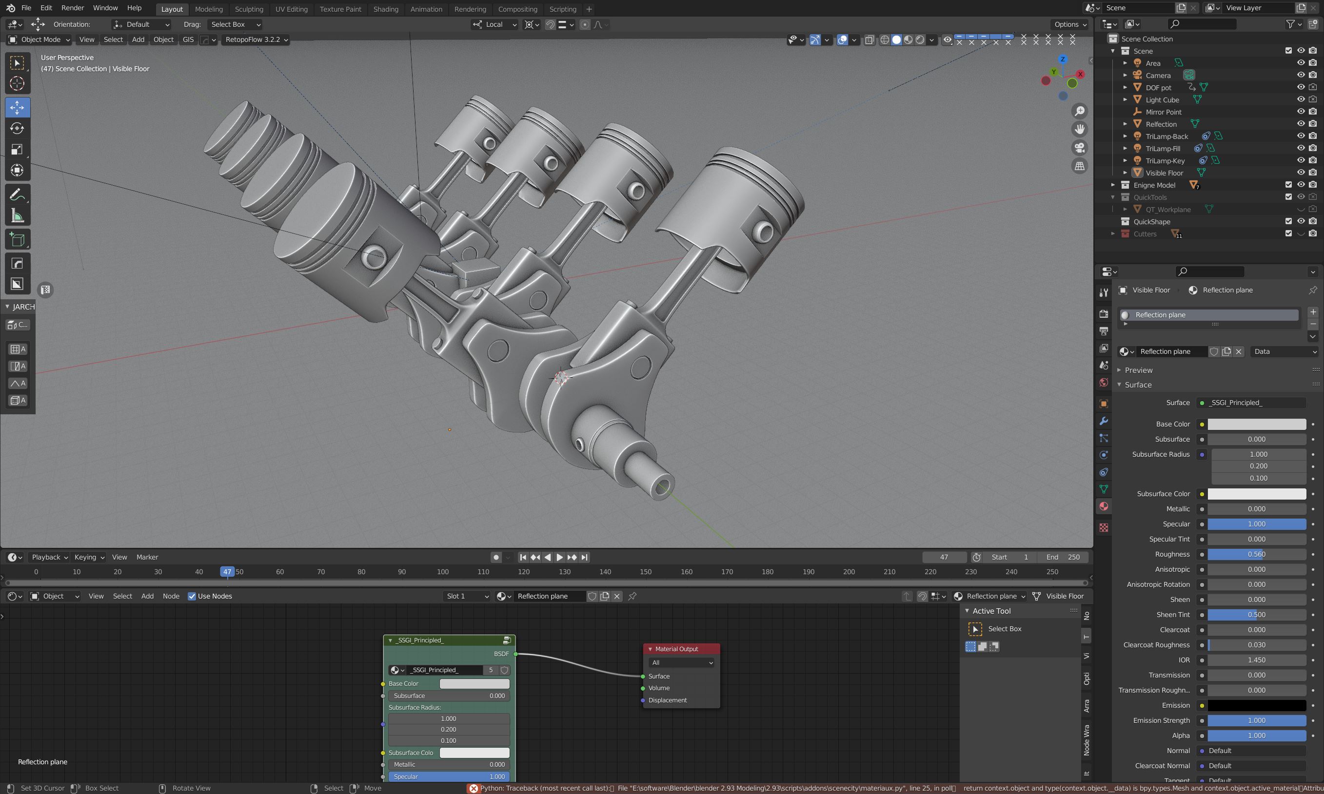 V8 Engine Parts Lighting and Rendering Setup preview image 2