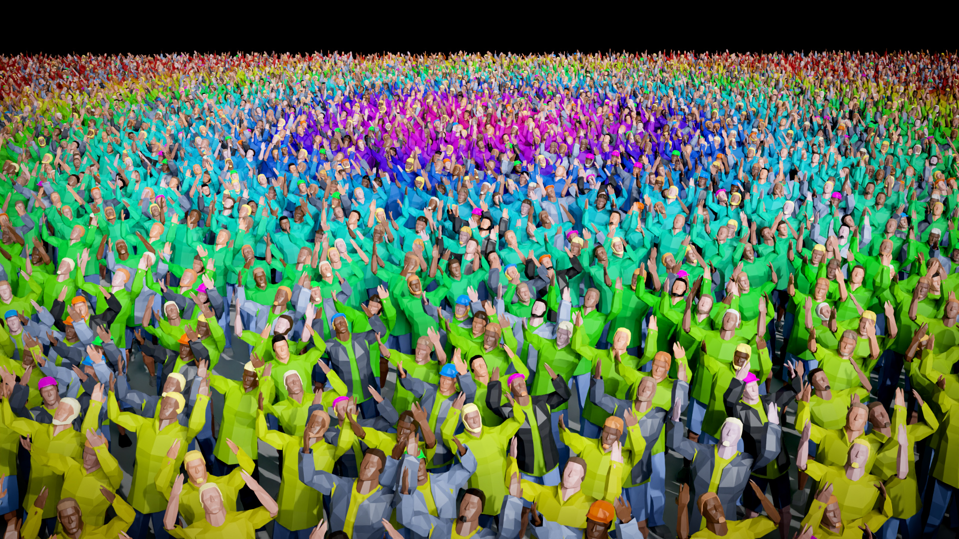 Geo Nodes crowd scene preview image 1