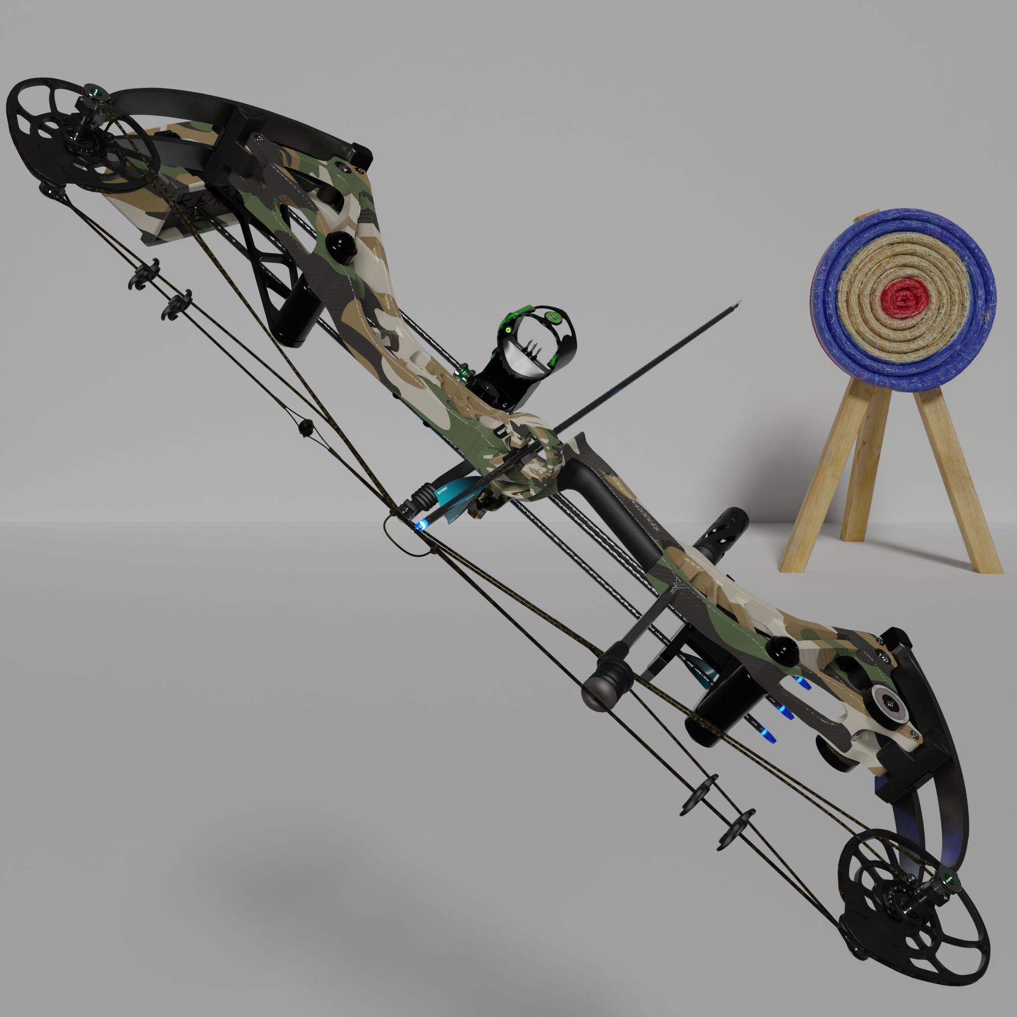 Blender model - Compound bow Bowtech Guardian. v.1.2 preview image 6