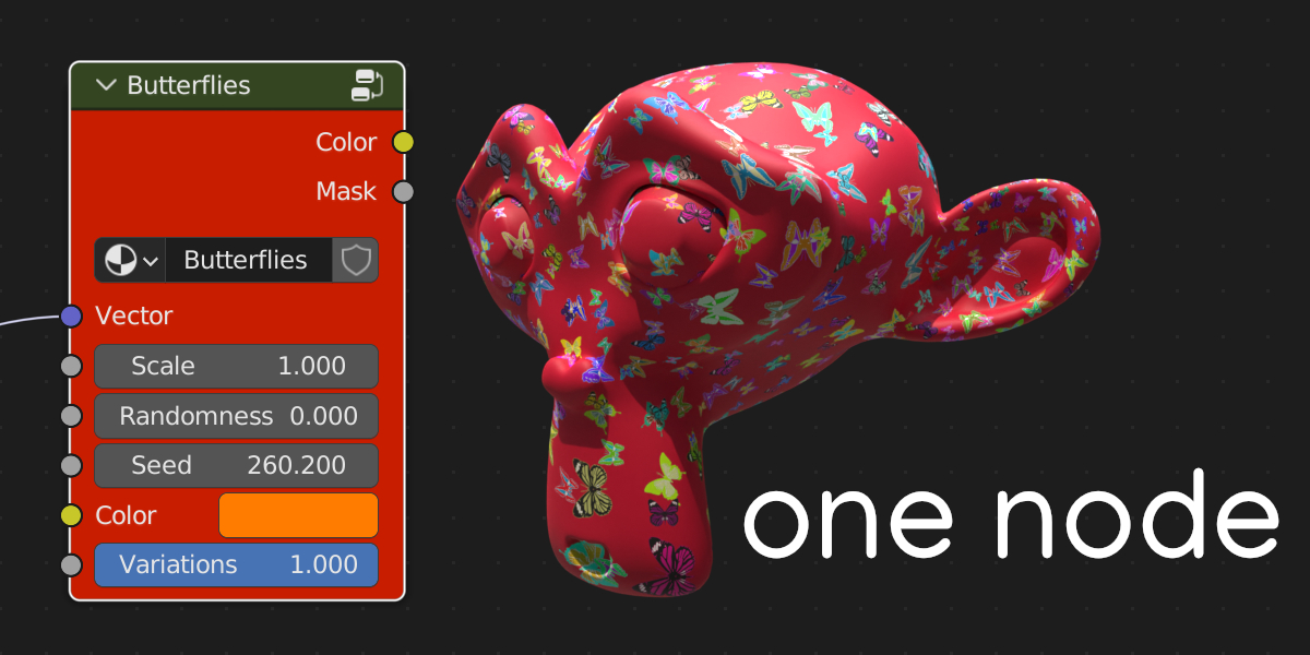 Semi-procedural Butterflies texture preview image 2