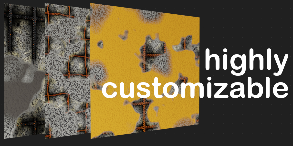Procedural Reinforced Concrete Shader preview image 3