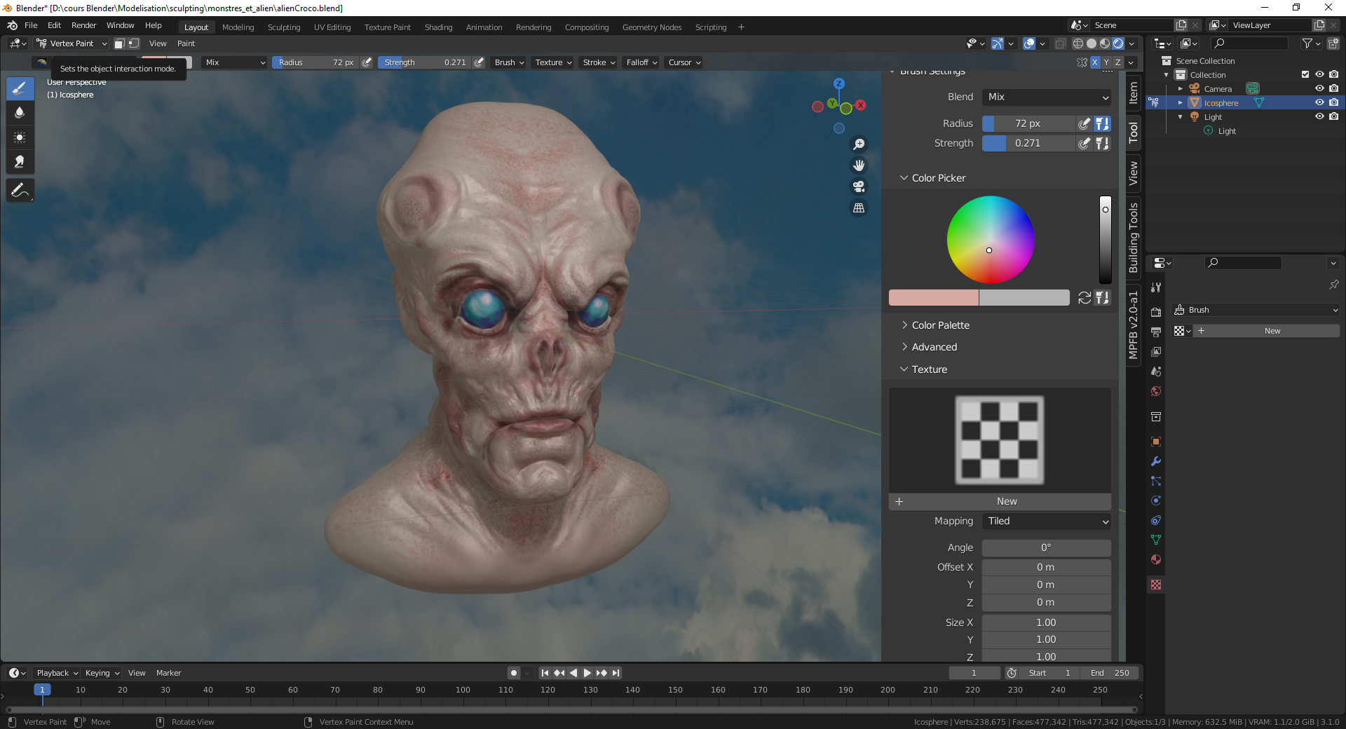 Alien with Blend sculpt preview image 2