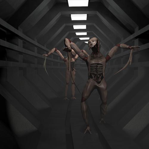 Necro Beast +Rig  Texture  HighPoly  Low Poly  preview image