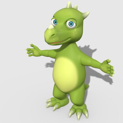 Cartoon dragon  no rig preview image