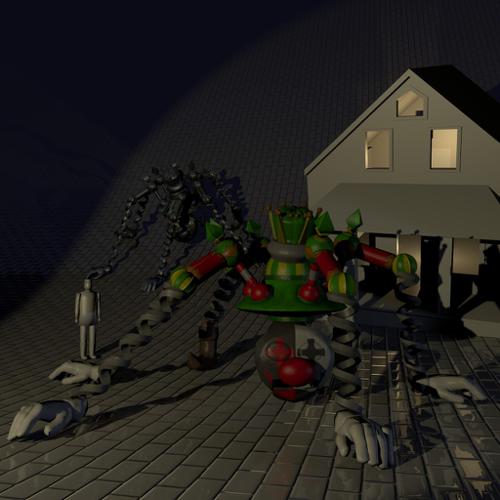 Clown Robot Rigged Textured preview image