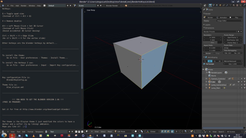 My Blender 2.66 Theme and HotKeys preview image 2