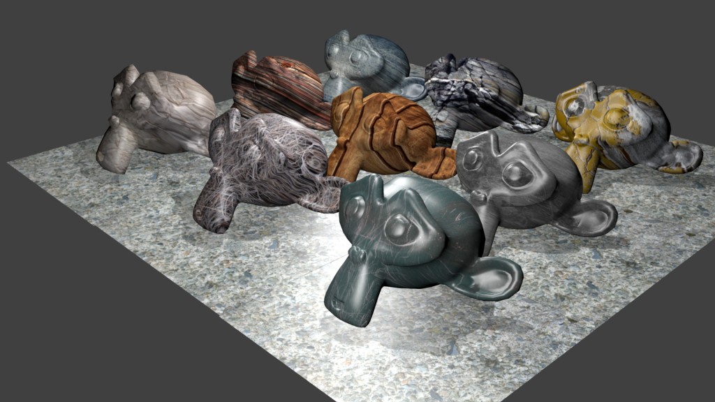 Monkeys with different textures and material preview image 1