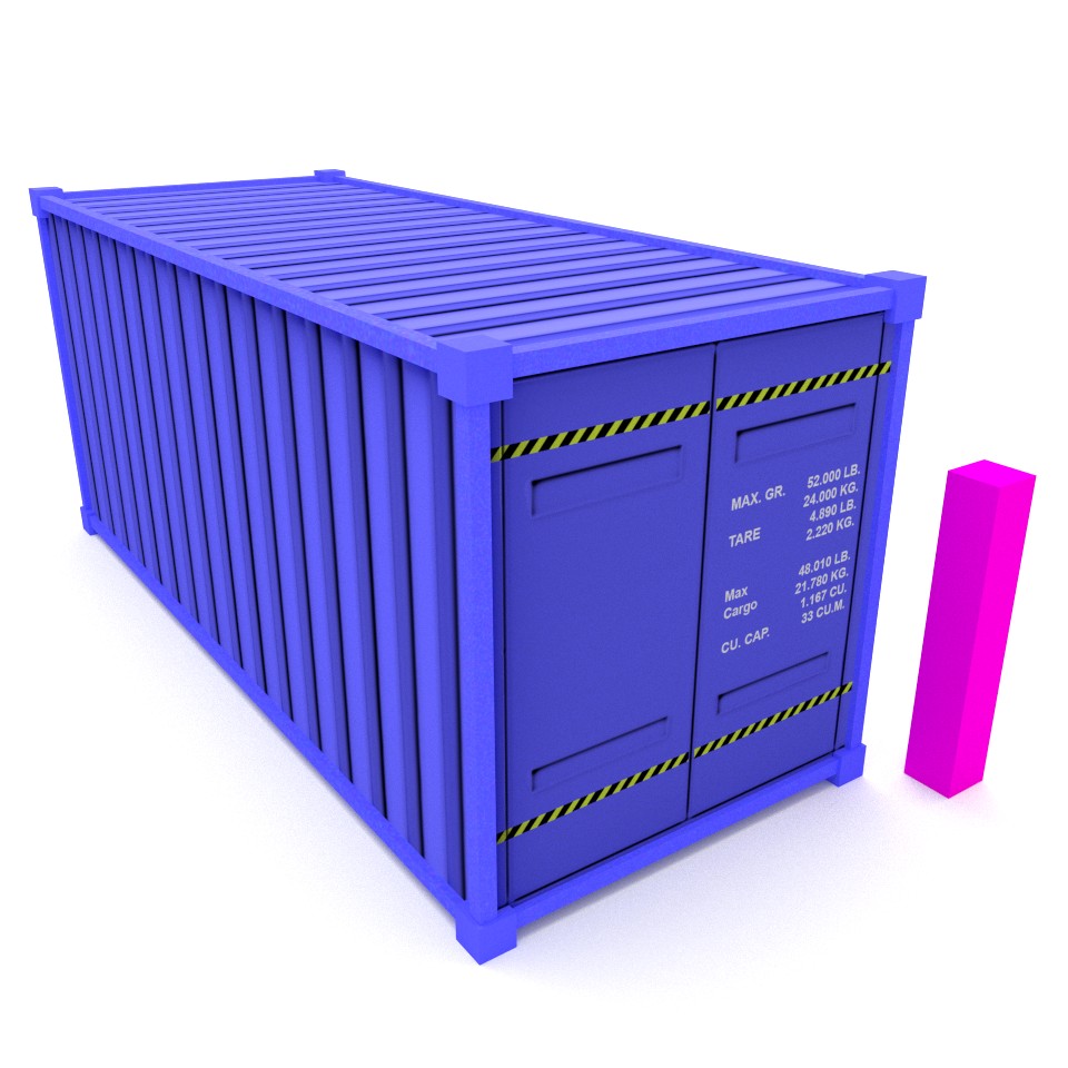 Low poly shipping container (cycles) preview image 1